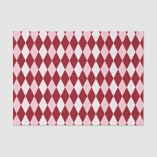 Red Argyle Crimson Roze Small Diamond Shape Tissuepapier