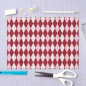 Red Argyle Crimson Roze Small Diamond Shape Tissuepapier (Craft)