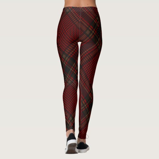 Red Argyle Glen Check Pset Patroon Leggings (Achterkant)