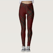 Red Argyle Glen Check Pset Patroon Leggings (Voorkant)