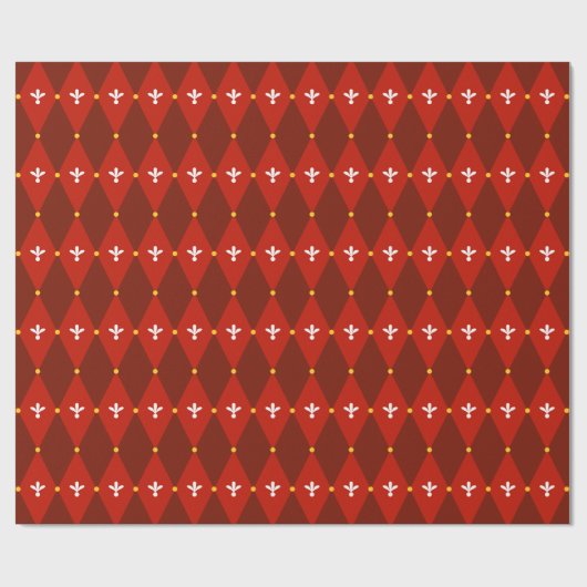 Red Argyle of diamantmotief Cadeaupapier (Vlak)