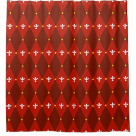 Red Argyle of diamantmotief Douchegordijn