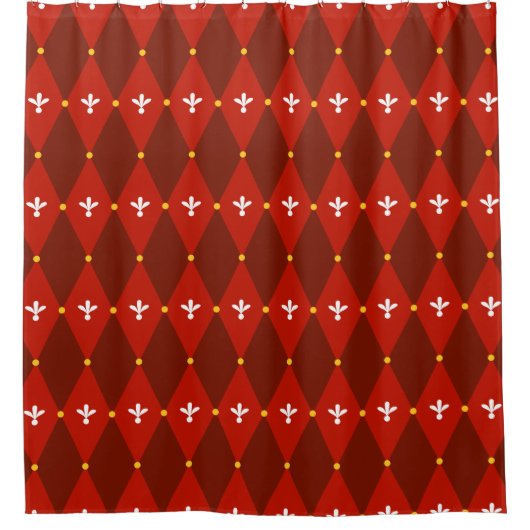 Red Argyle of diamantmotief Douchegordijn (Voorkant)