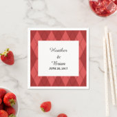 Red Argyle Paper Napkins Servet (Insitu)