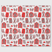 Red Argyle Pattern-objecten die papier verpakken - (Vlak)