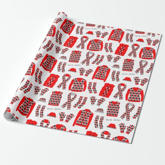 Red Argyle Pattern-objecten die papier verpakken - (Uitgerold)
