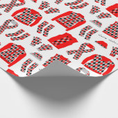 Red Argyle Pattern-objecten die papier verpakken - (Hoek)