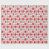 Red Argyle Pattern-objecten die papier verpakken (Vlak)