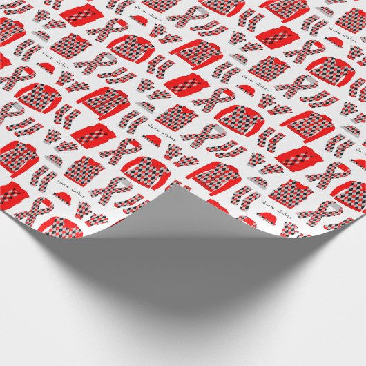 Red Argyle Pattern-objecten die papier verpakken (Hoek)