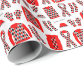 Red Argyle Pattern-objecten die papier verpakken (Rol Hoek)