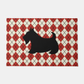 Red Argyle Scottish Terrier Doormat Deurmat (Voorkant)