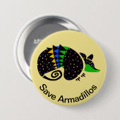 Red ARMADILLOS - Bedreigde dieren - Ronde Button 7,6 Cm (Voorkant /achterkant)