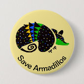 Red ARMADILLOS - Bedreigde dieren - Ronde Button 7,6 Cm (Voorkant)