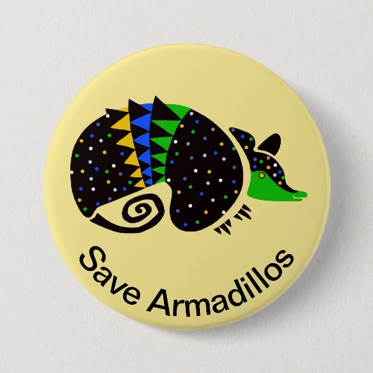Red ARMADILLOS - Bedreigde dieren - Ronde Button 7,6 Cm (Voorkant)