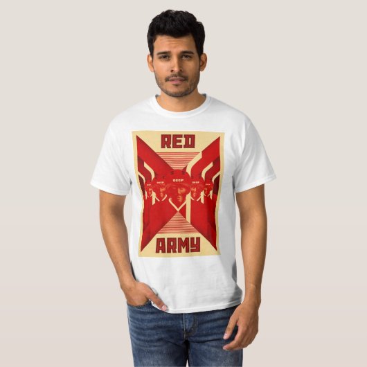 Red Army Hockey Tshirt White (Voorkant volledig)