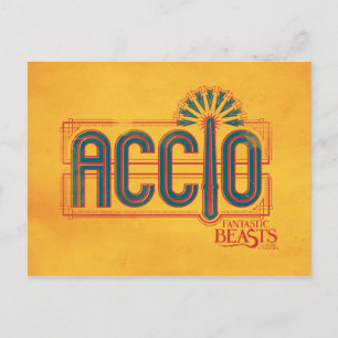 Red Art Deco ACCIO™ Spell Grafisch Briefkaart