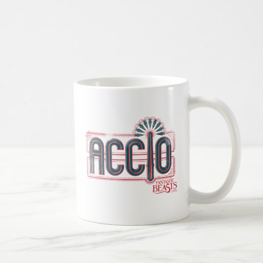 Red Art Deco ACCIO™ Spell Grafisch Koffiemok (Rechts)