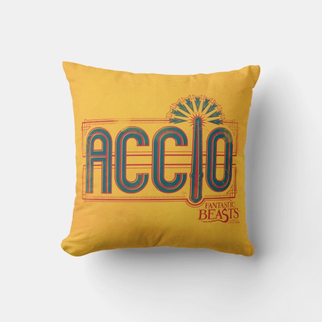 Red Art Deco ACCIO™ Spell Grafisch Kussen (Voorkant)