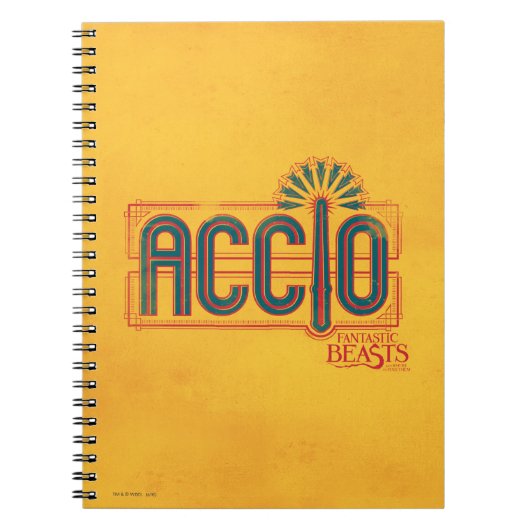Red Art Deco ACCIO™ Spell Grafisch Notitieboek (Voorkant)