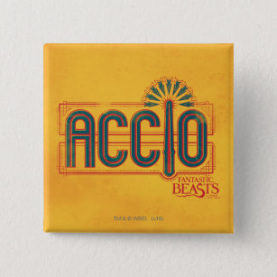 Red Art Deco ACCIO™ Spell Grafisch Vierkante Button 5,1 Cm