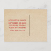 Red Art Deco Border Save the Date Briefkaart (Achterkant)
