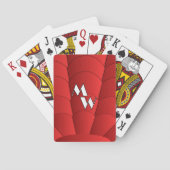 Red Art Deco Design Monogrammed Pokerkaarten (Achterkant)