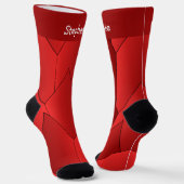 Red Art Deco Design Socks Sokken (Gebogen)