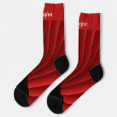 Red Art Deco Design Socks Sokken (Links)