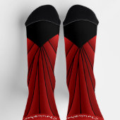 Red Art Deco Design Socks Sokken (Top)