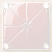 Red Art Deco Glazen Onderzetter (Achterkant)