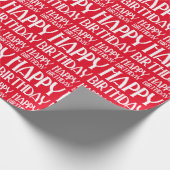 Red Art Deco Happy Birthday Cadeaupapier (Hoek)