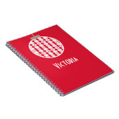 Red Art Deco-Ornament Notitieboek (Rechterzijde)