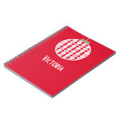 Red Art Deco-Ornament Notitieboek (Linkerzijde)