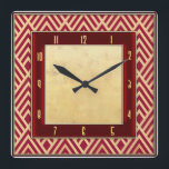 Red Art Deco Style Vierkante Klok<br><div class="desc">Ik hou van het maken van deze kunstdecowandklokken. Ik heb een rode decoklok toegevoegd aan mijn winkel. Deze klok ziet er heel slim uit en zou er geweldig uitzien in elk huis. Het meet 10, 75 x 10, 75 inch. Waarom behandel je niet of misschien iemand anders die van Art...</div>