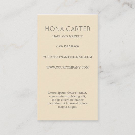 Red Art deco sun visitekaartje (Achterkant)