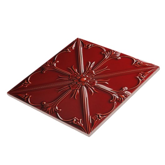 Red Art Deco  Tegeltje (Zijkant)