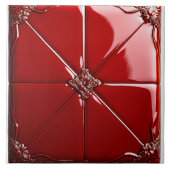 Red Art Deco Tegeltje (Voorkant)