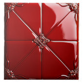 Red Art Deco Tegeltje