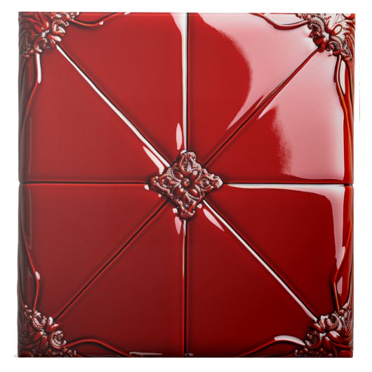 Red Art Deco Tegeltje