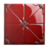 Red Art Deco Tegeltje (Voorkant)