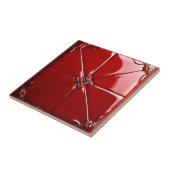 Red Art Deco Tegeltje (Zijkant)