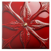 Red Art Deco Tegeltje (Voorkant)