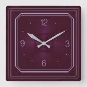 Red Art Deco Vierkante Klok (Voorkant)