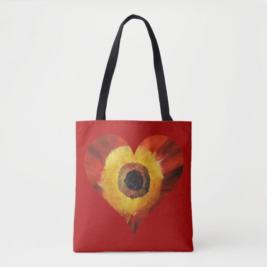 Red Art FlowerCustom All-Over-Print Canvas tas (Voorkant)