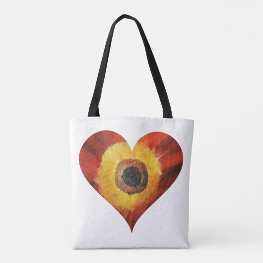 Red Art FlowerCustom All-Over-Print Canvas tas (Achterkant)