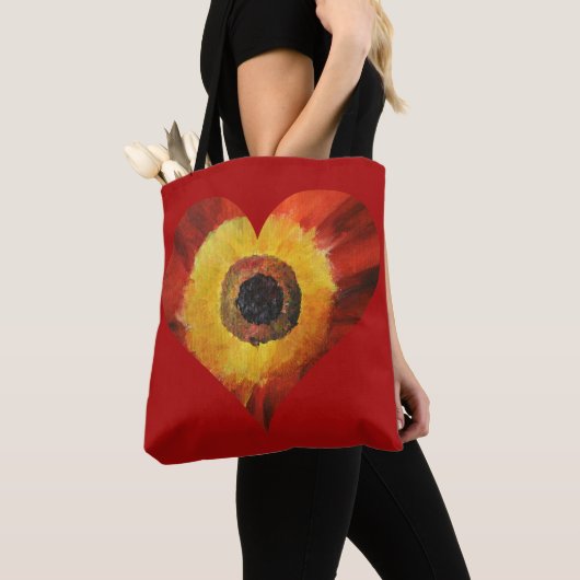 Red Art FlowerCustom All-Over-Print Canvas tas (Dichtbij)