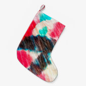 Red Artistic Dirty. Shibori Pattern. Summer Brush Kleine Kerstsok (Voorkant (Hangend))