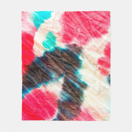 Red Artistisch smerig. Shibori Pattern. zomerpense Fleece Deken (Voorkant)