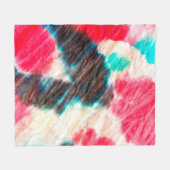 Red Artistisch smerig. Shibori Pattern. zomerpense Fleece Deken (Voorkant (Horizontaal))