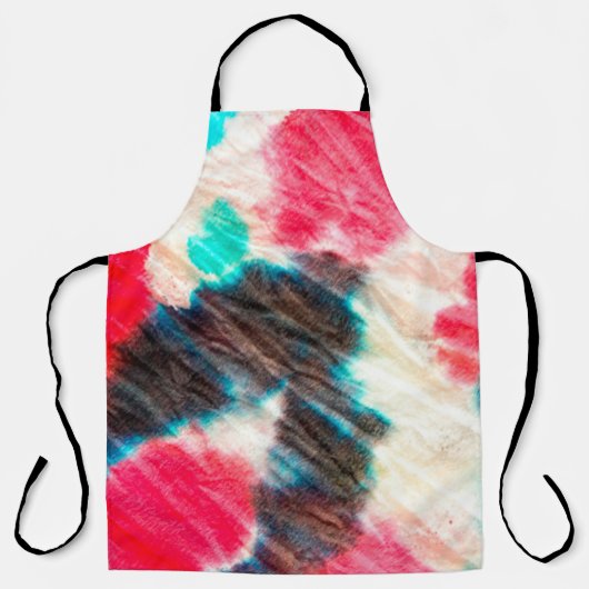 Red Artistisch smerig. Shibori Pattern. zomerpense Schort (Voorkant)